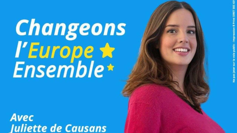 Juliette de Causans sur son affiche electorale pour les europeennes 2024