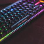 black computer mechanical keyboard with LED
