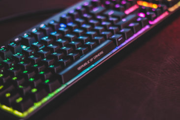black computer mechanical keyboard with LED