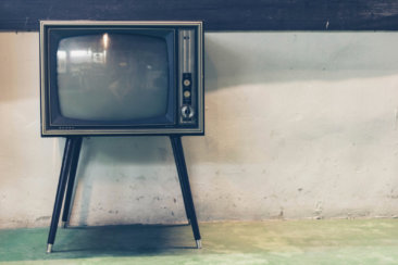 turned off vintage CRT television