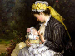 Nanny by Henri-​Michel Levy (1844−1814) La Nourrice. Toile proche des Impressionnistes. France French