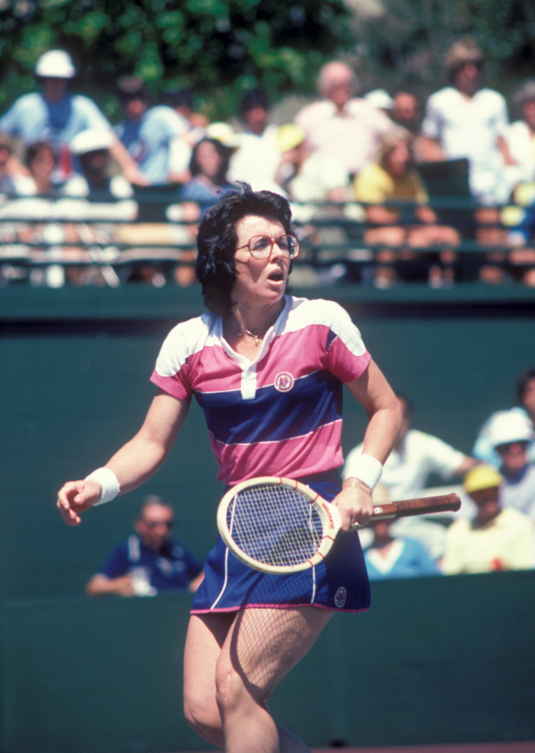 billie jean king in action at the clairol crown tennis tournament at la costa resort in carlsbad california in april 1980