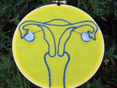 Uterus Embroidery Hoop Art