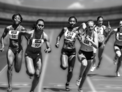 women, running, race